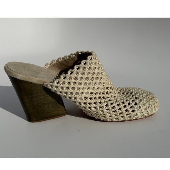 Rachel Comey Reina Woven Crochet Natural Cotton Bully Mules Clogs Size 8 $475 - Picture 6 of 16